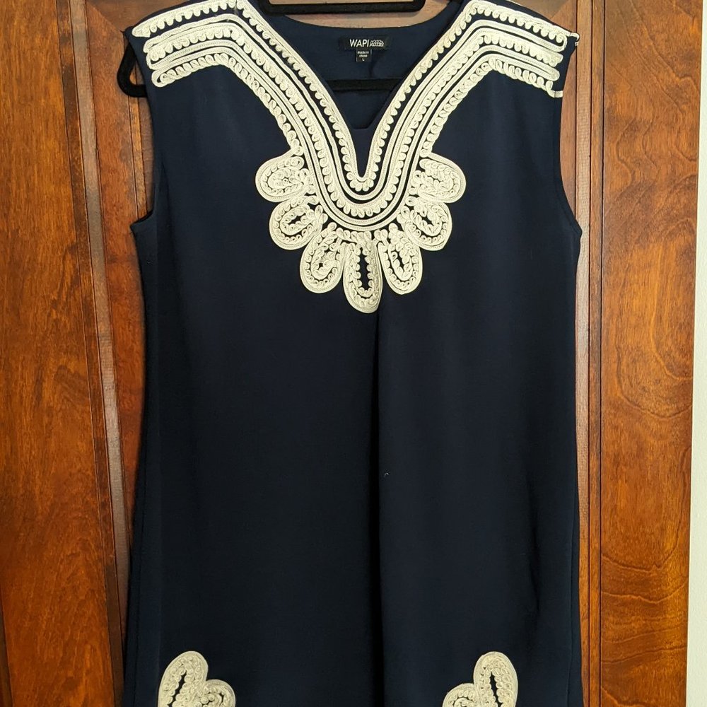 Women's Shift Dress Top Navy WAPI Brand